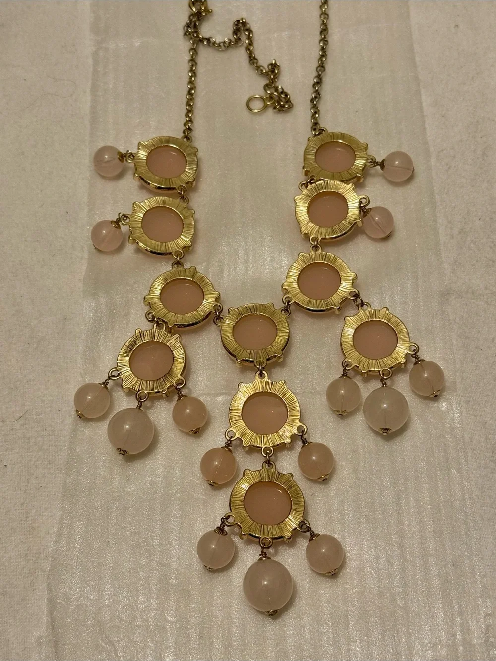Authentic Iconic Vintage J.Crew Peach Bubble Statement Necklace with Box
